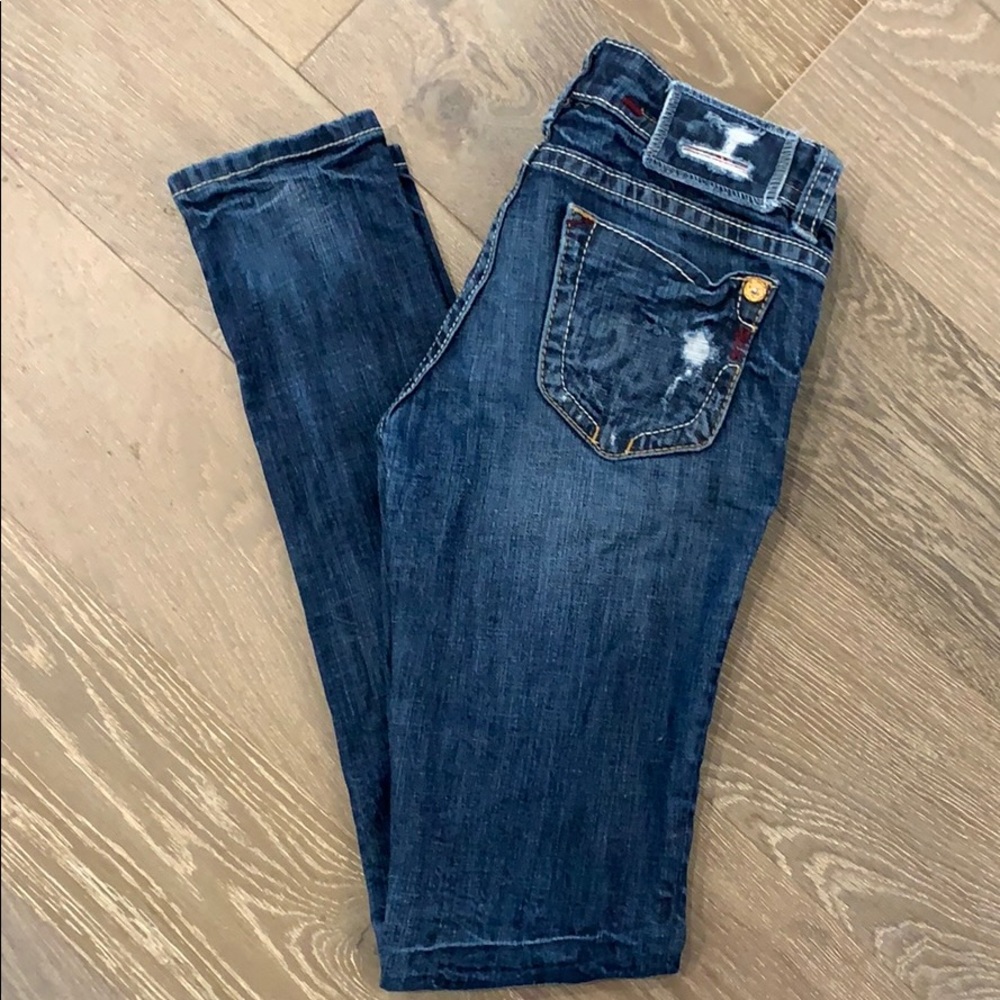 MEK Distressed Skinny Jeans